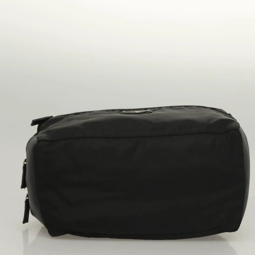 PRADA Clutch Bag Nylon Leather Black Silver Auth ki5843 - Picture 6 of 16